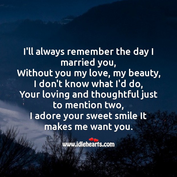 I’ll always remember the day I married you Image