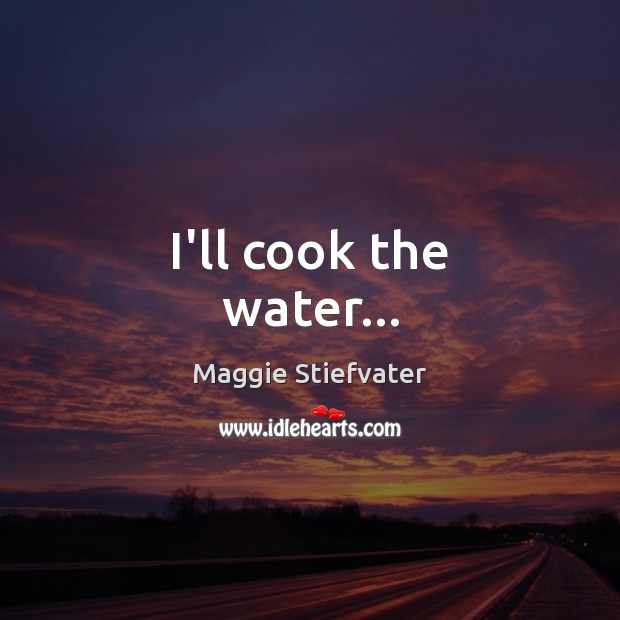 I’ll cook the water… Maggie Stiefvater Picture Quote
