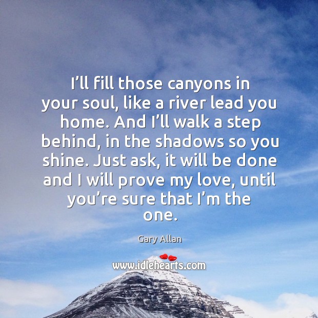 I’ll fill those canyons in your soul, like a river lead you home. Image