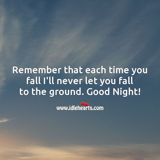 I’ll never let you fall to the ground. Good Night Quotes Image