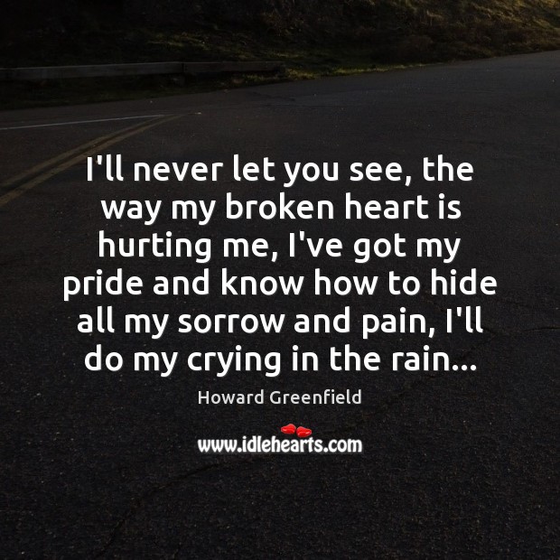 I’ll never let you see, the way my broken heart is hurting Image