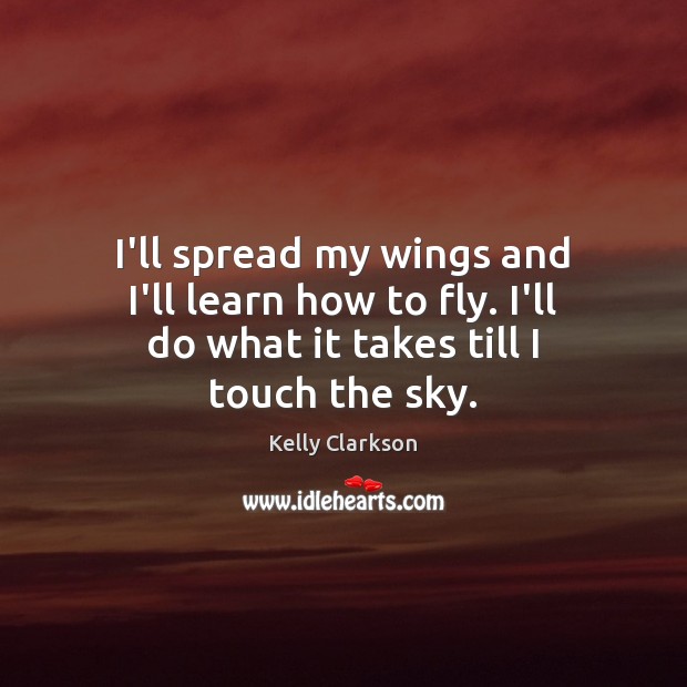 I’ll spread my wings and I’ll learn how to fly. I’ll do Kelly Clarkson Picture Quote