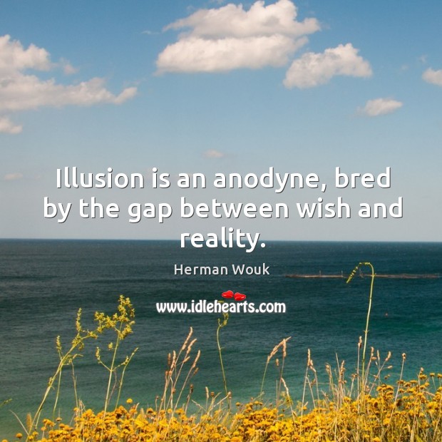 Illusion is an anodyne, bred by the gap between wish and reality. Herman Wouk Picture Quote