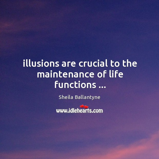 Illusions are crucial to the maintenance of life functions … Image
