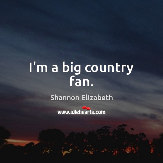 I’m a big country fan. Shannon Elizabeth Picture Quote