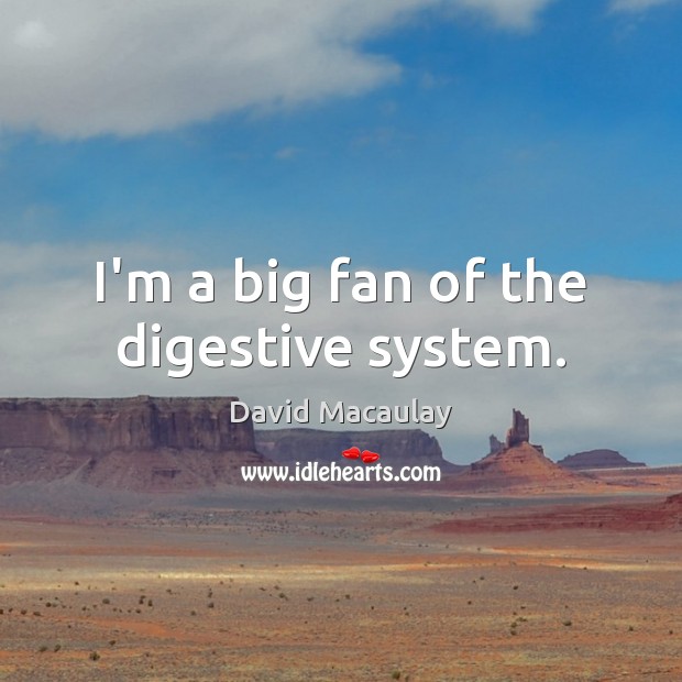 I’m a big fan of the digestive system. David Macaulay Picture Quote