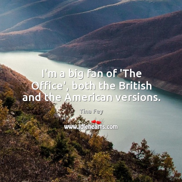 I’m a big fan of ‘The Office’, both the British and the American versions. Tina Fey Picture Quote