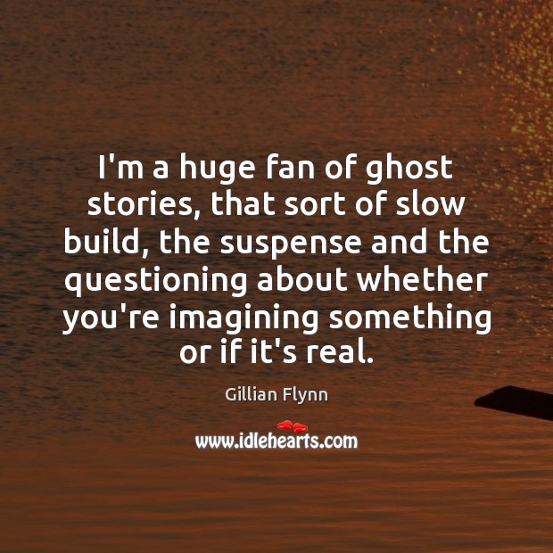 I’m a huge fan of ghost stories, that sort of slow build, Gillian Flynn Picture Quote
