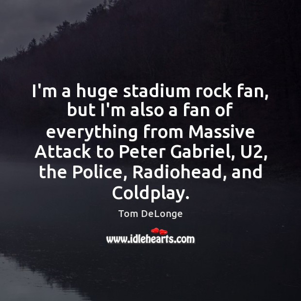 I’m a huge stadium rock fan, but I’m also a fan of Tom DeLonge Picture Quote