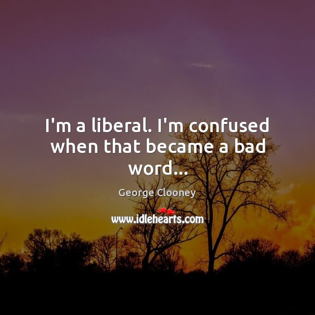 I’m a liberal. I’m confused when that became a bad word… Image