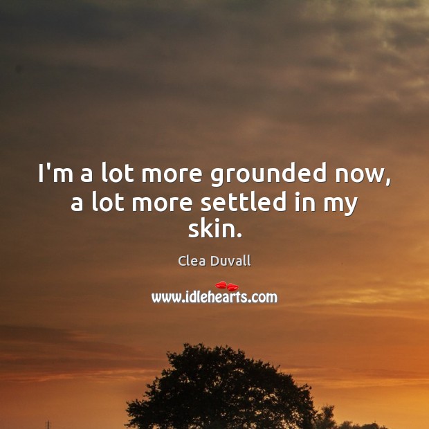 I’m a lot more grounded now, a lot more settled in my skin. Clea Duvall Picture Quote