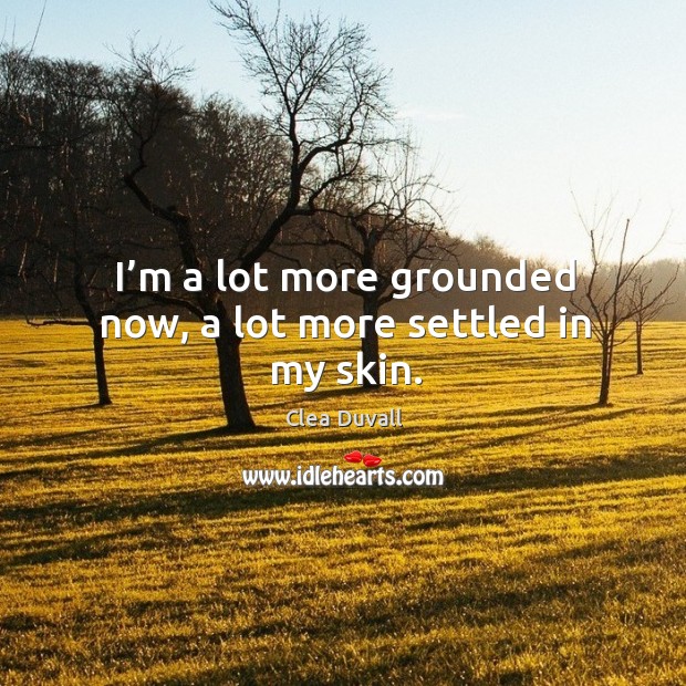 I’m a lot more grounded now, a lot more settled in my skin. Clea Duvall Picture Quote
