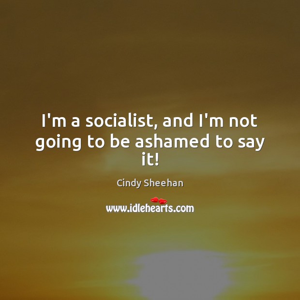 I’m a socialist, and I’m not going to be ashamed to say it! Image