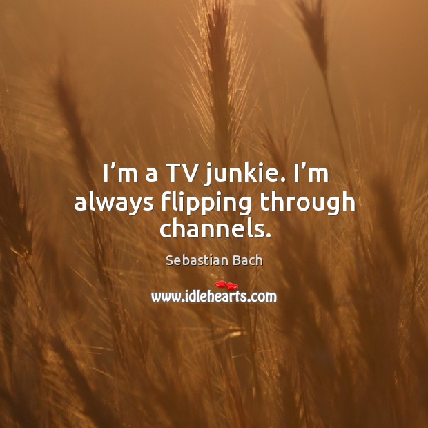 I’m a tv junkie. I’m always flipping through channels. Sebastian Bach Picture Quote