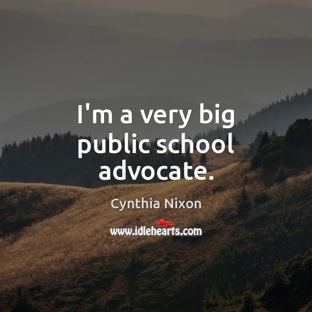 I’m a very big public school advocate. Cynthia Nixon Picture Quote