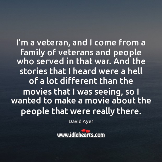 I’m a veteran, and I come from a family of veterans and Image