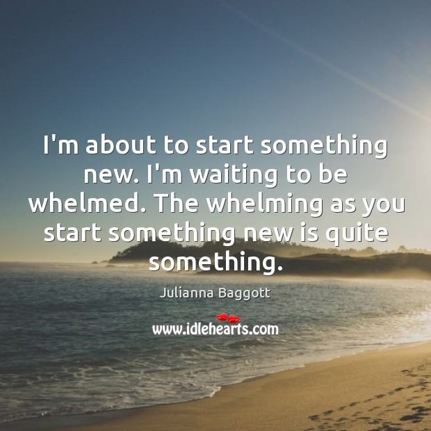 I’m about to start something new. I’m waiting to be whelmed. The Julianna Baggott Picture Quote