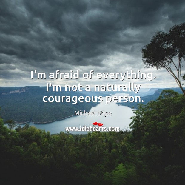 I’m afraid of everything. I’m not a naturally courageous person. Michael Stipe Picture Quote