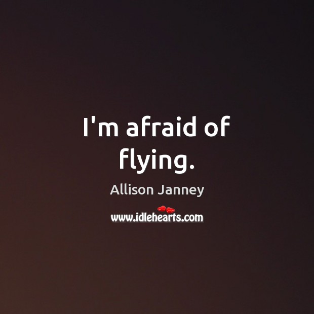 I’m afraid of flying. Allison Janney Picture Quote