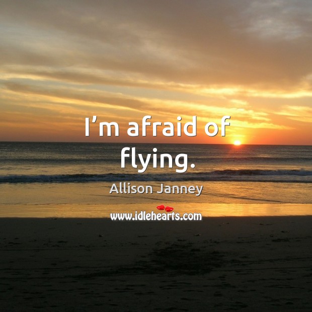 I’m afraid of flying. Allison Janney Picture Quote