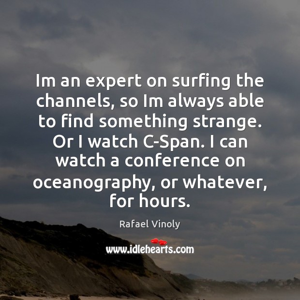 Im an expert on surfing the channels, so Im always able to Rafael Vinoly Picture Quote