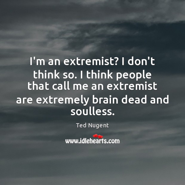 I’m an extremist? I don’t think so. I think people that call Ted Nugent Picture Quote