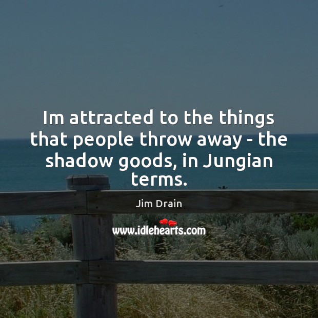 Im attracted to the things that people throw away – the shadow goods, in Jungian terms. Jim Drain Picture Quote