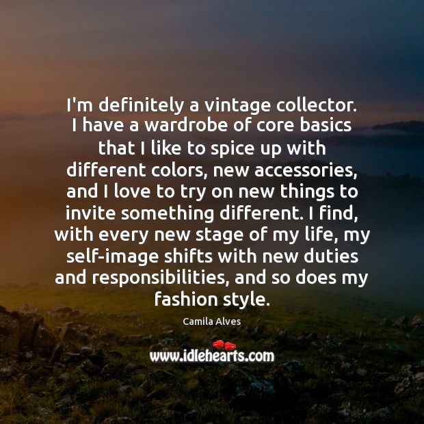 I’m definitely a vintage collector. I have a wardrobe of core basics Camila Alves Picture Quote