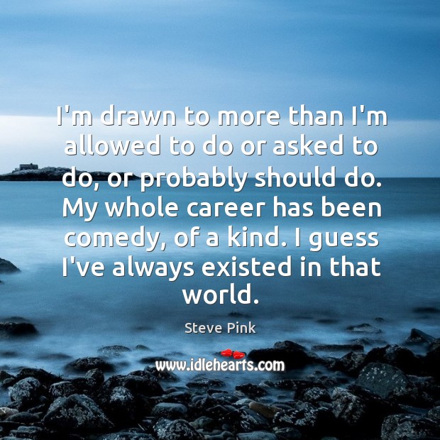I’m drawn to more than I’m allowed to do or asked to Steve Pink Picture Quote