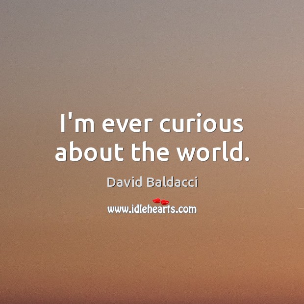 I’m ever curious about the world. David Baldacci Picture Quote