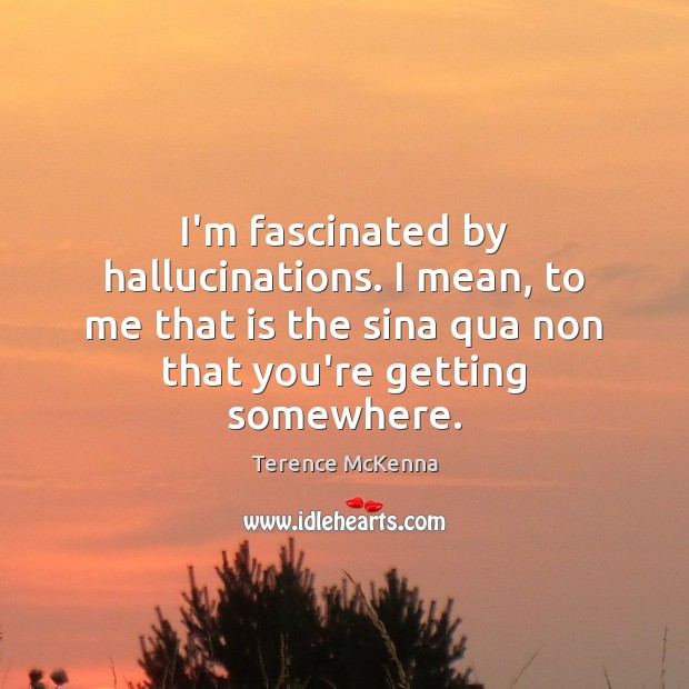 I’m fascinated by hallucinations. I mean, to me that is the sina Terence McKenna Picture Quote
