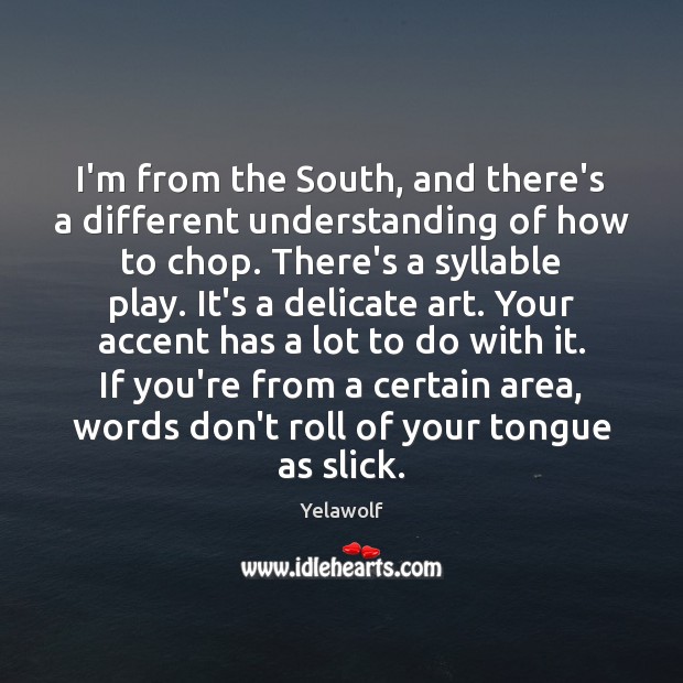 I’m from the South, and there’s a different understanding of how to Yelawolf Picture Quote