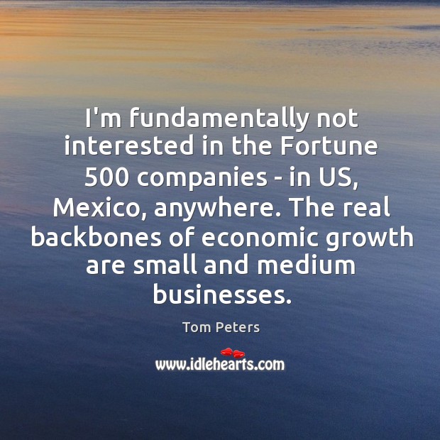 I’m fundamentally not interested in the Fortune 500 companies – in US, Mexico, Image