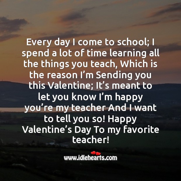 I’m happy you’re my teacher Valentine’s Day Messages Image