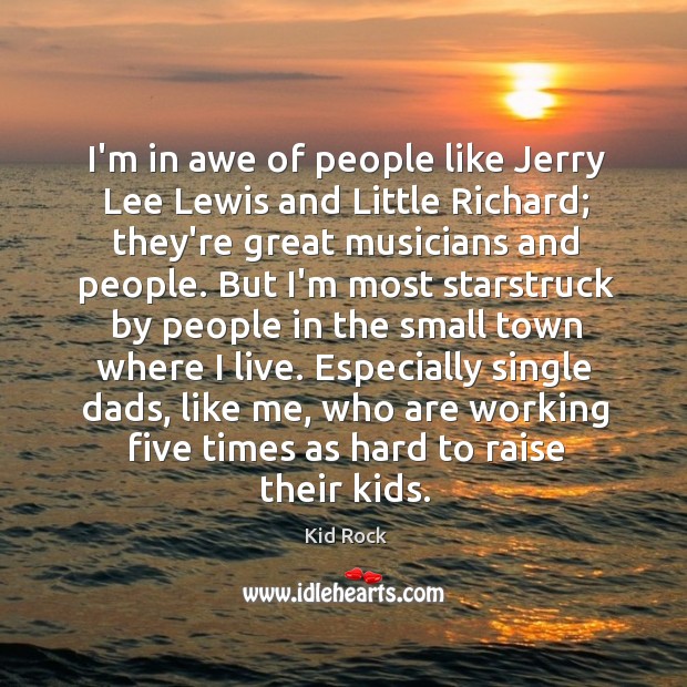 I’m in awe of people like Jerry Lee Lewis and Little Richard; Kid Rock Picture Quote