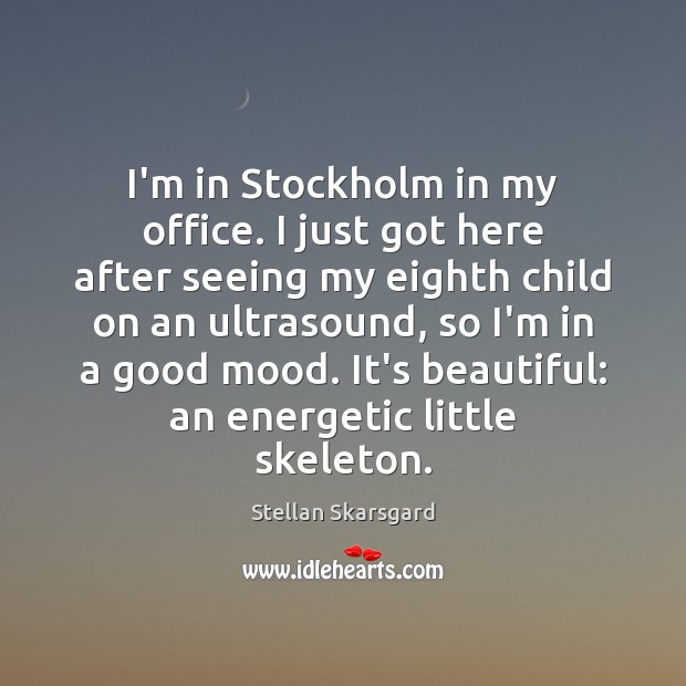 I’m in Stockholm in my office. I just got here after seeing Stellan Skarsgard Picture Quote
