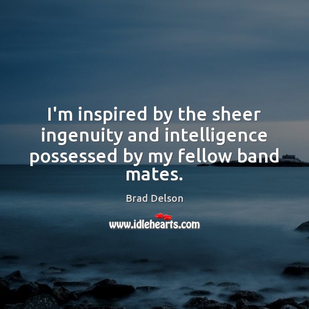 I’m inspired by the sheer ingenuity and intelligence possessed by my fellow band mates. Brad Delson Picture Quote