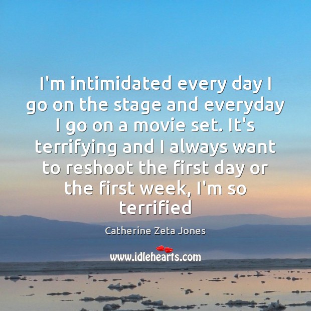 I’m intimidated every day I go on the stage and everyday I Catherine Zeta Jones Picture Quote
