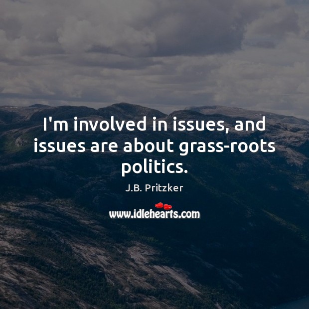 I’m involved in issues, and issues are about grass-roots politics. Politics Quotes Image