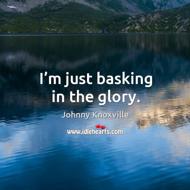 I’m just basking in the glory. Johnny Knoxville Picture Quote