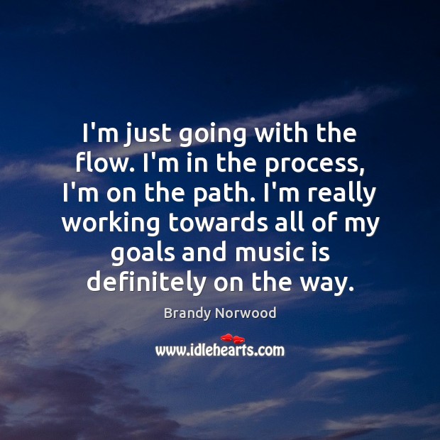 I’m just going with the flow. I’m in the process, I’m on Brandy Norwood Picture Quote