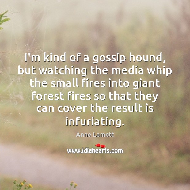 I’m kind of a gossip hound, but watching the media whip the Anne Lamott Picture Quote