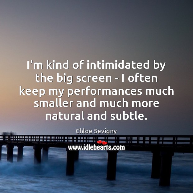 I’m kind of intimidated by the big screen – I often keep Chloe Sevigny Picture Quote