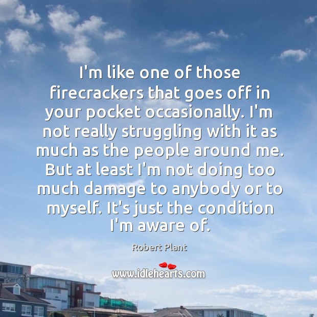 I’m like one of those firecrackers that goes off in your pocket Robert Plant Picture Quote