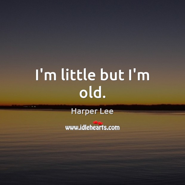 I’m little but I’m old. Harper Lee Picture Quote