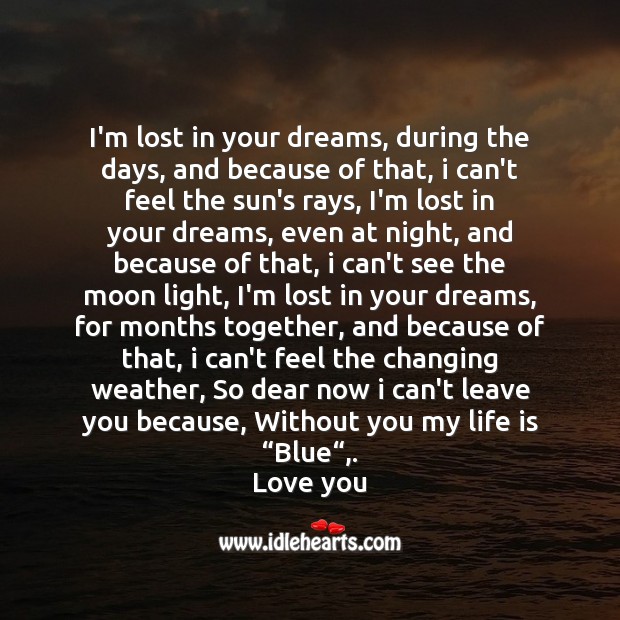 I’m lost in your dreams Valentine’s Day Messages Image