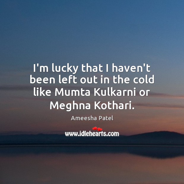 I’m lucky that I haven’t been left out in the cold like Mumta Kulkarni or Meghna Kothari. Image