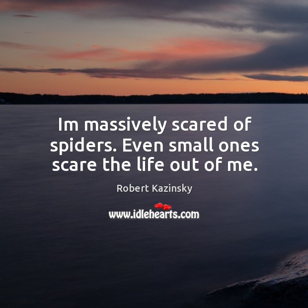 Im massively scared of spiders. Even small ones scare the life out of me. Robert Kazinsky Picture Quote