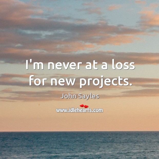 I’m never at a loss for new projects. John Sayles Picture Quote