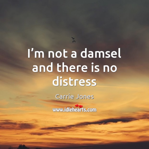 I’m not a damsel and there is no distress Image